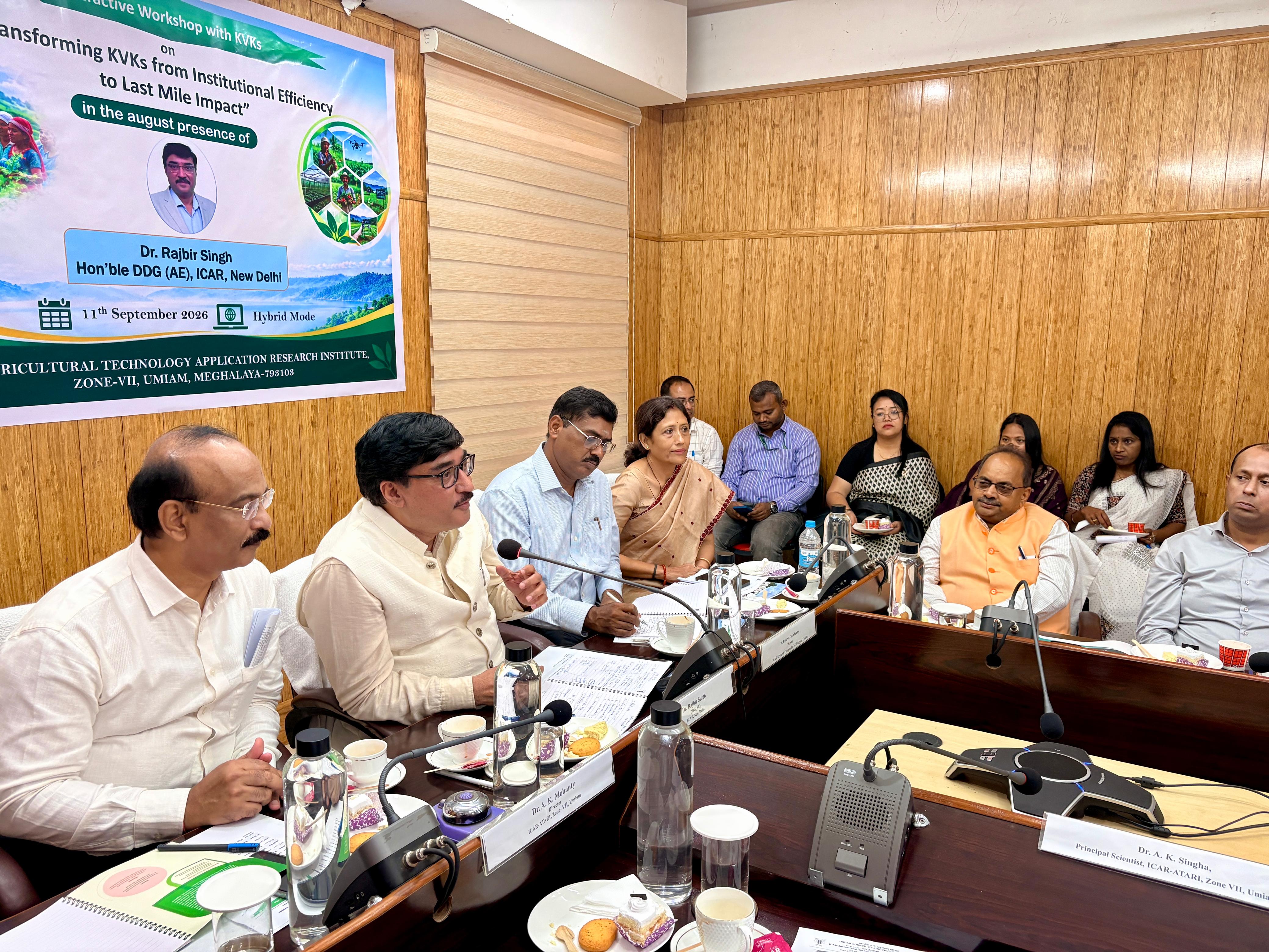 Visit of Dr. Rajbir Singh, Hon'ble Deputy Director General (Agricultural Extension), ICAR, New Delhi, to ICAR-ATARI, Zone-VII, Umiam, on 11th September 2026, for attending the Interactive Workshop with KVKs of Zone - VI and Zone - VII on "Transforming KVKs from Institutional Efficiency to Last Mile Impact."
